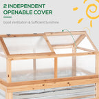 Raised Garden Bed with Polycarbonate Greenhouse - Natural
