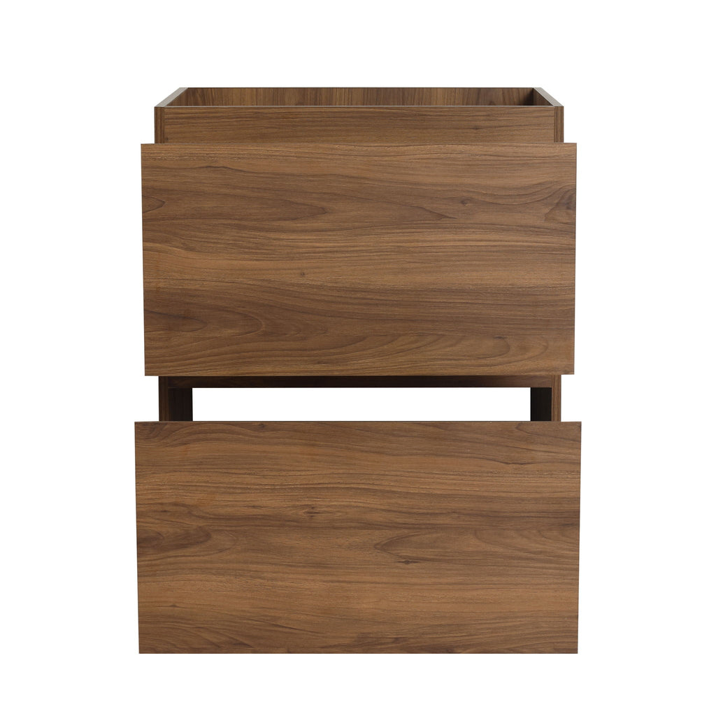 Modern Freestanding Bathroom Vanity Cabinet with Double Drawer - Light Brown or Dark Brown