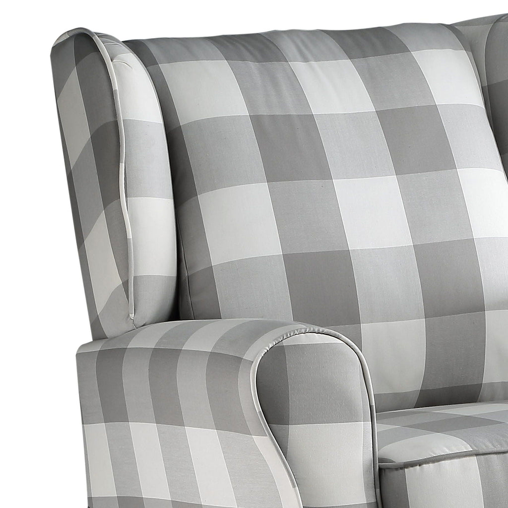 Gray and White Swivel Glider Chair with Side Pocket - Patli Collection