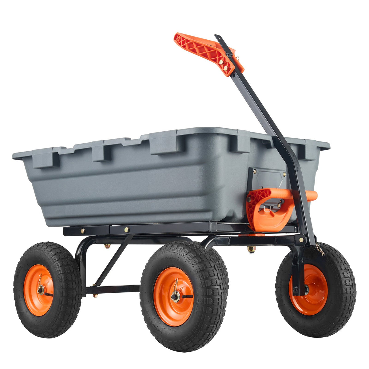 Dump Cart with Poly Body and Steel Frame - 1200 lbs Capacity, Black
