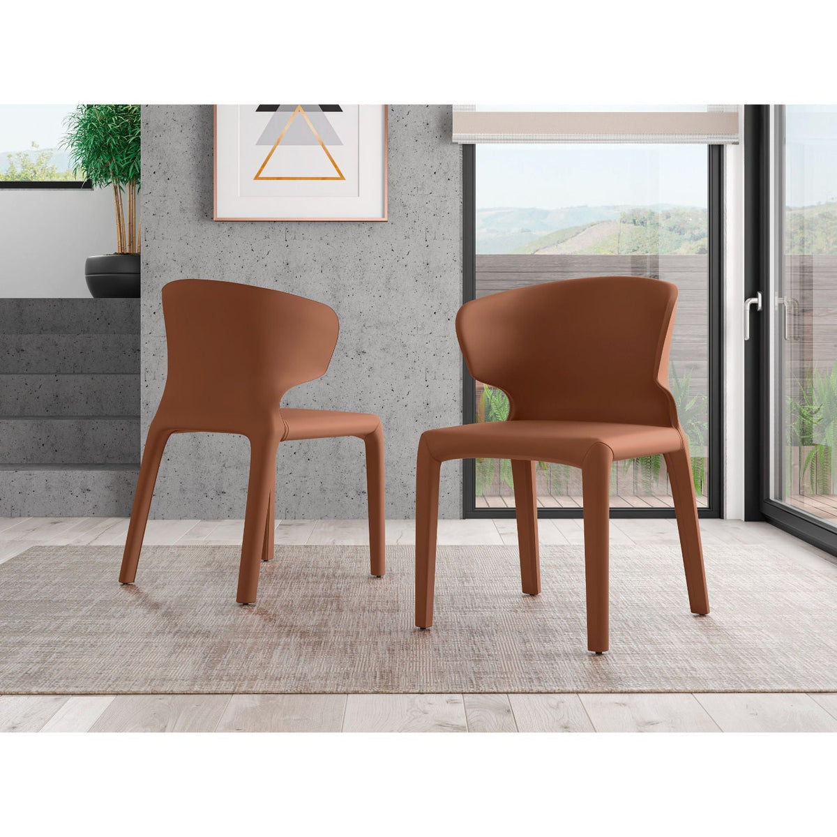 Conrad Dining Chair Set of 2 with Metal Frame - Multiple Colors