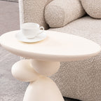 Lucky Stone Shaped Table with Sculptural Base – White, Black, or Gray