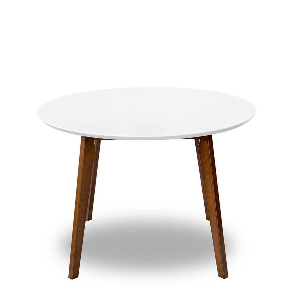 White Solid Wood Dining Table with Water-Resistant Finish - Alina