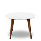 White Solid Wood Dining Table with Water-Resistant Finish - Alina