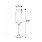 Unbreakable Plastic Champagne Flutes with BPA-Free Design - Clear