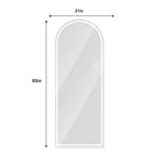 Arch Design LED Full Length Mirror with Dimmable LED Lights - Silver