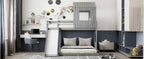 Loft Bunk Bed With Playhouse, Slide, and Guardrails - Twin Over Full