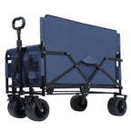 3-in-1 Convertible Folding Outdoor Wagon with Bench Seat - Dark Blue