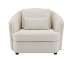 Beige Linen Arm Chair with Toss Pillow - Mariko Collection