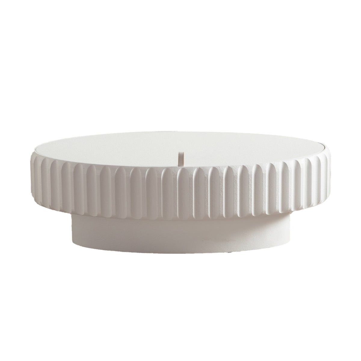 Fluted Storage Table with Lift-Off Lid - Cream White