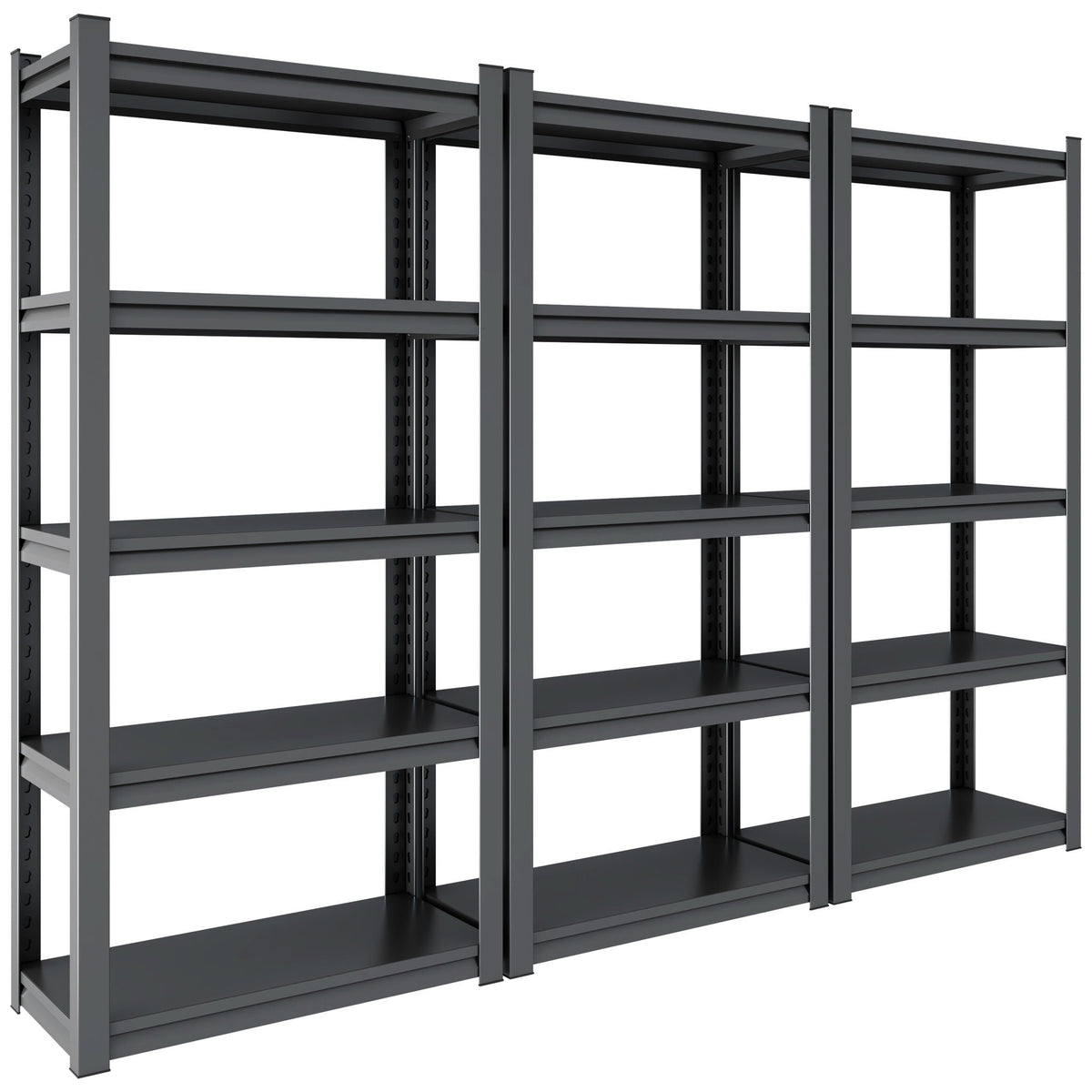 Heavy Duty Metal Garage Shelving Unit with Adjustable Shelves - Black
