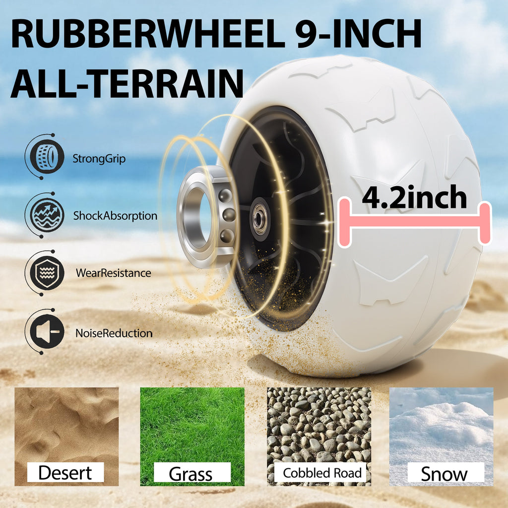 Beach Wagon with Big Wheels for Sand with 500lb Capacity - Dark Blue