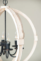Hanging Light Fixture Chandelier with Adjustable Chain - Light Brown or White