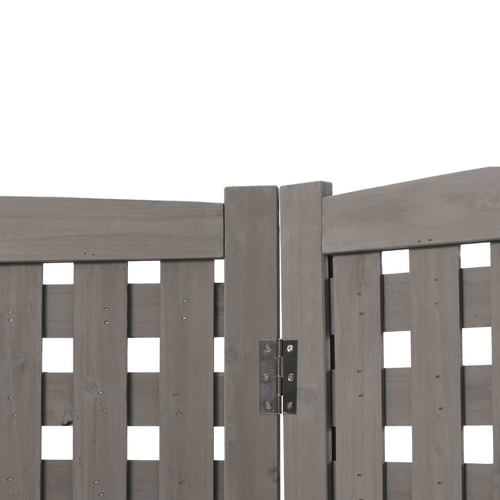 3 Panel Outdoor Air Conditioner Fence Screen with Solid Wood - Light Brown or Dark Gray