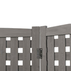 3 Panel Outdoor Air Conditioner Fence Screen with Solid Wood - Light Brown or Dark Gray