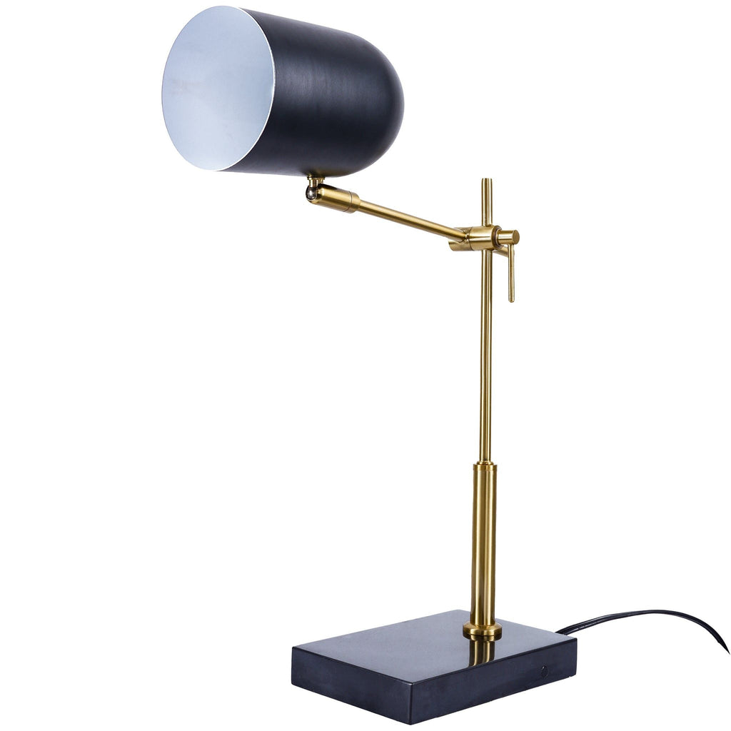 Lumora Table Lamp with Marble Base - Black