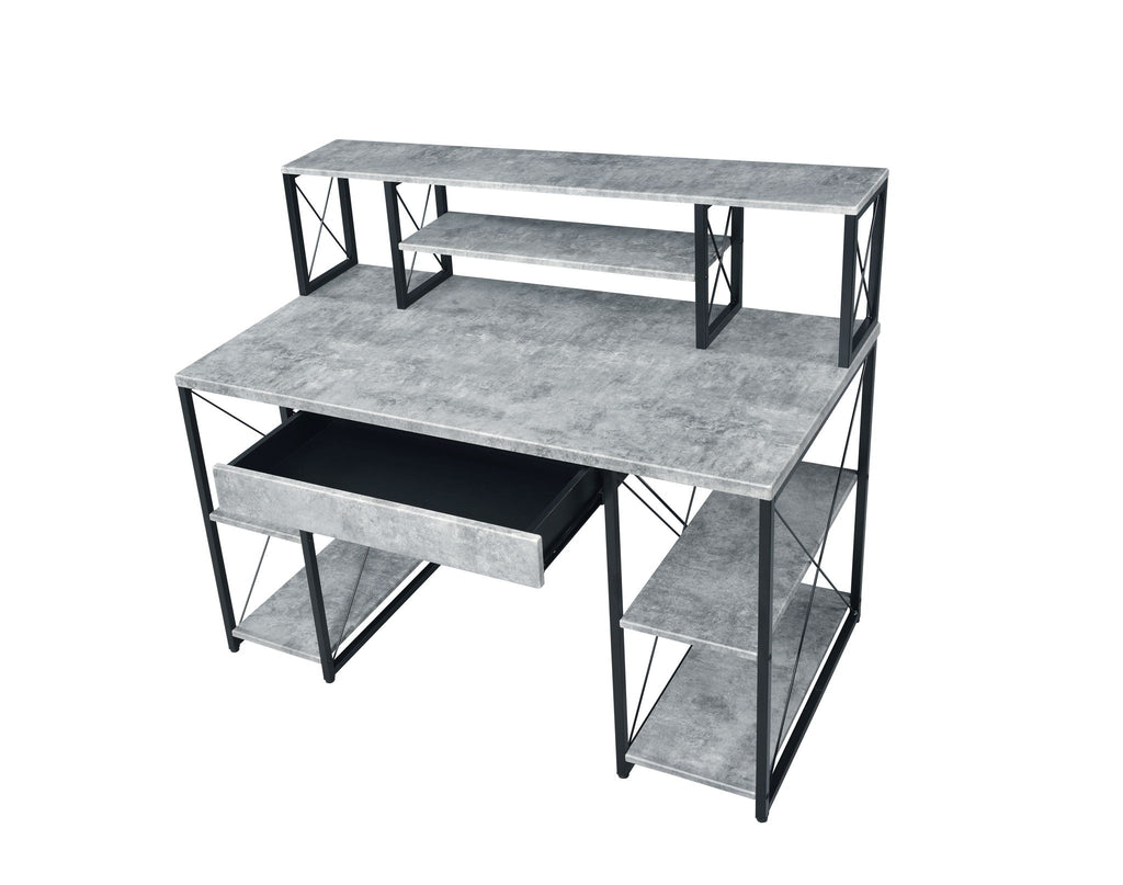 Amiel All Purpose Writing Desk with Storage - Black, Dark Gray, or White