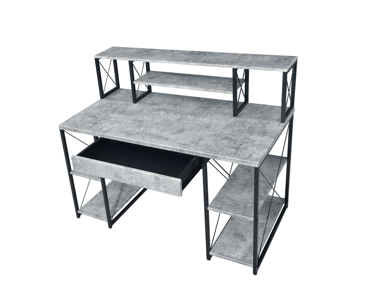 Amiel All Purpose Writing Desk with Storage - Black, Dark Gray, or White