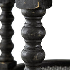 Round 3 Tiered Side Table with Multi-Tier Storage - Light Brown or Black
