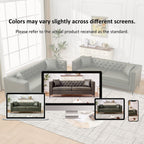 83" Tech Fabric Sofa with Metal Legs, 3 Seater Modern Upholstered Sofa - Green