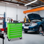 Rolling Tool Chest with 7-Drawer Tool Box with Steel Construction - Green