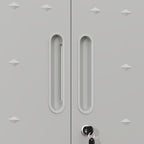 Metal Wall Mounted Tool Storage Cabinet with 2 Locking Doors and Adjustable Shelf - Gray or Black