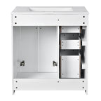 Ceramic Sink Vanity Combo with 3 Drawers and Soft Closing Doors - 30"