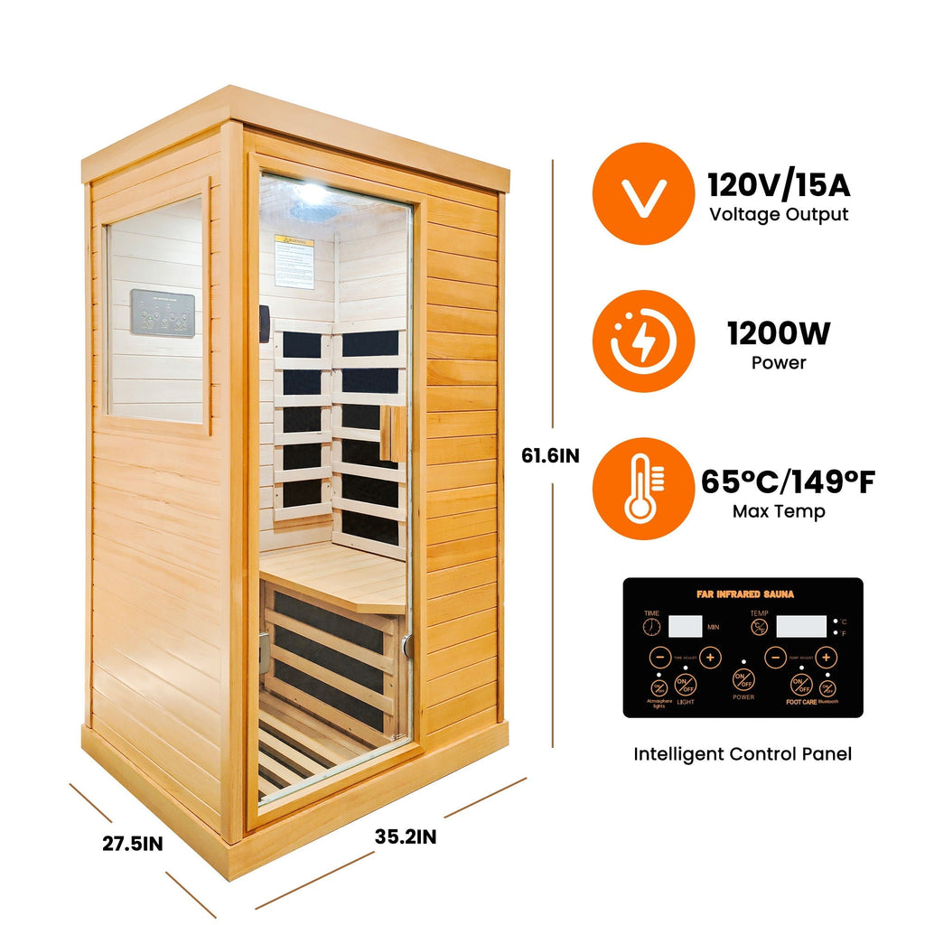Infrared Sauna Room With Hemlock Frame, 6 Heating Plates