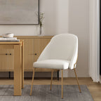 Upholstered Dining Chair with High-Density Foam - Beige, Gray, or White