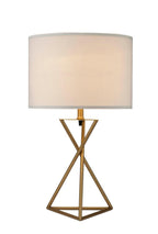 26.25" Tall Ester Mid-Century Metal Table Lamp with Hourglass Design - Gold