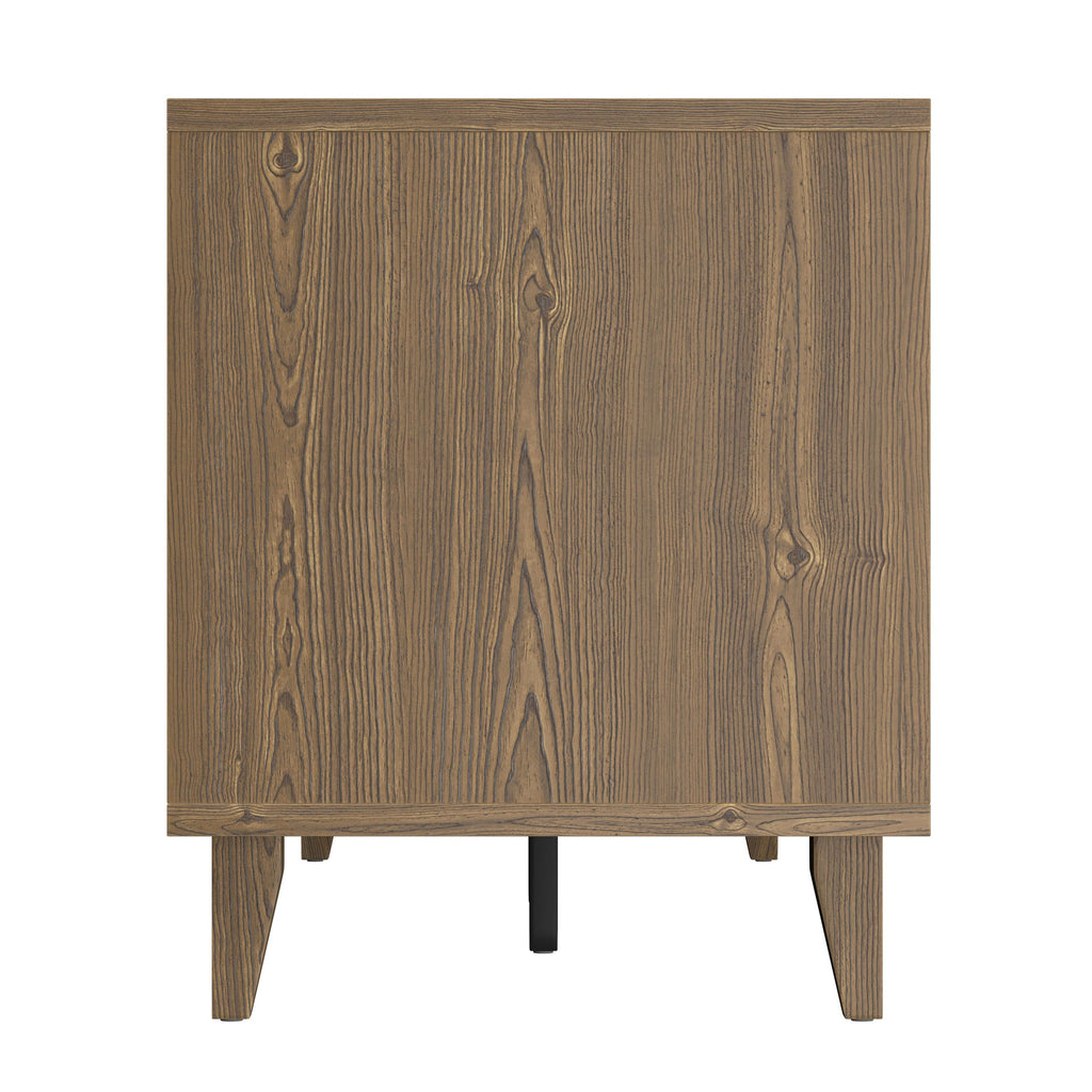 Modern 60 Inch TV Stand with Storage & Cable Management - Walnut