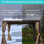 10x10 FT Outdoor Louvered Pergola with Adjustable Louvers - Brown