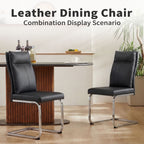 Modern Dining Chair Set with Soft Cushion Backrest - Black or White