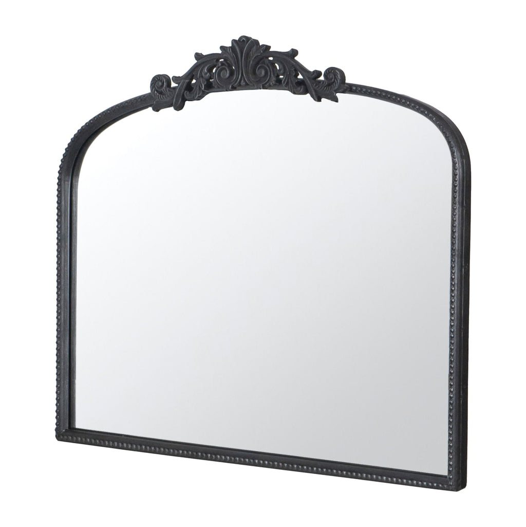Baroque Inspired Arch Wall Mirror with Ornate Design - Gold or Black