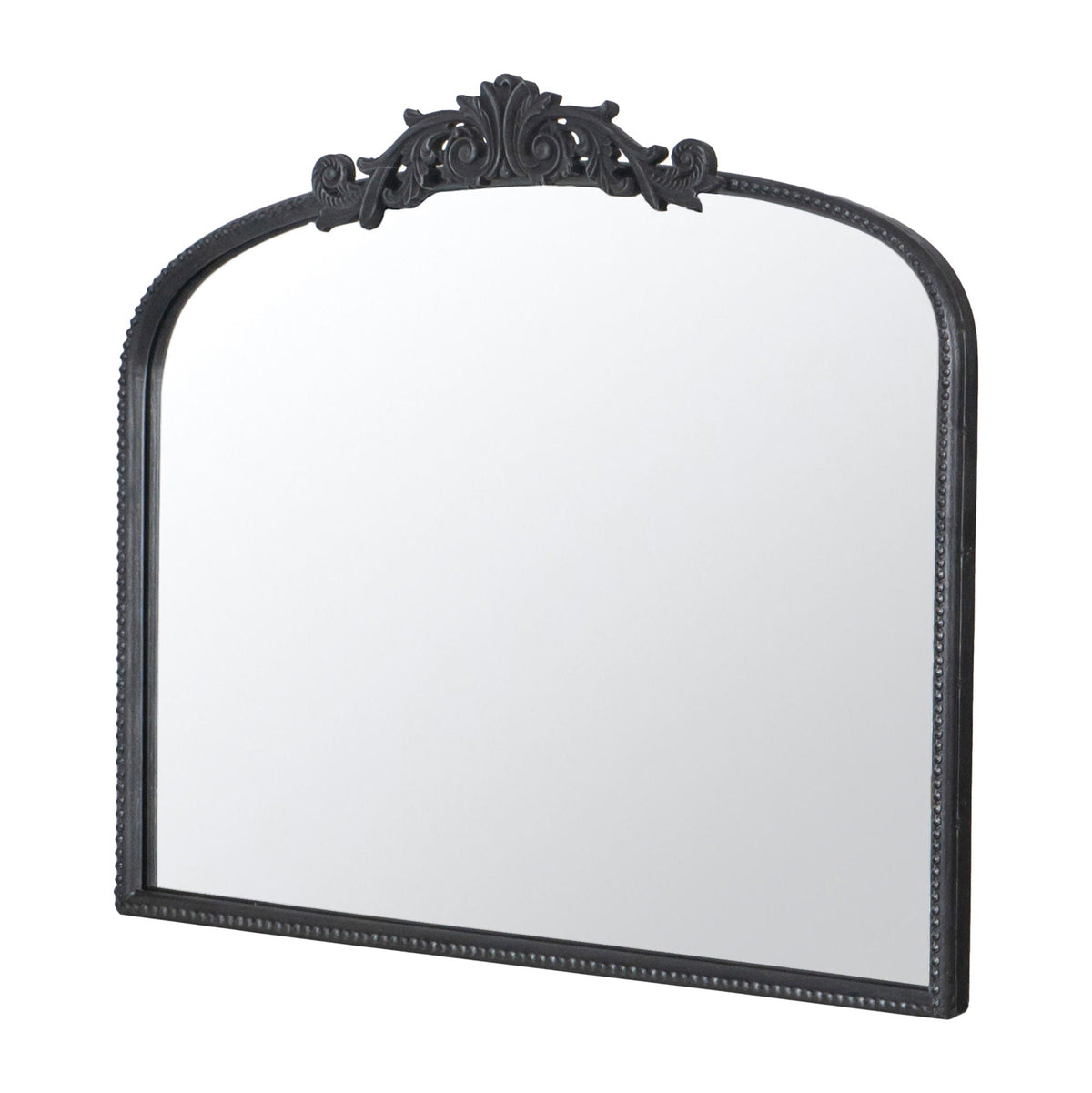 Baroque Inspired Arch Wall Mirror with Ornate Design - Gold or Black