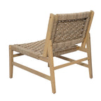 Acacia Wood Patio Club Chair with Wicker - Light Brown or Light Grey