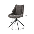 Side Chair Set with Swivel and Cushion - Brown Gray