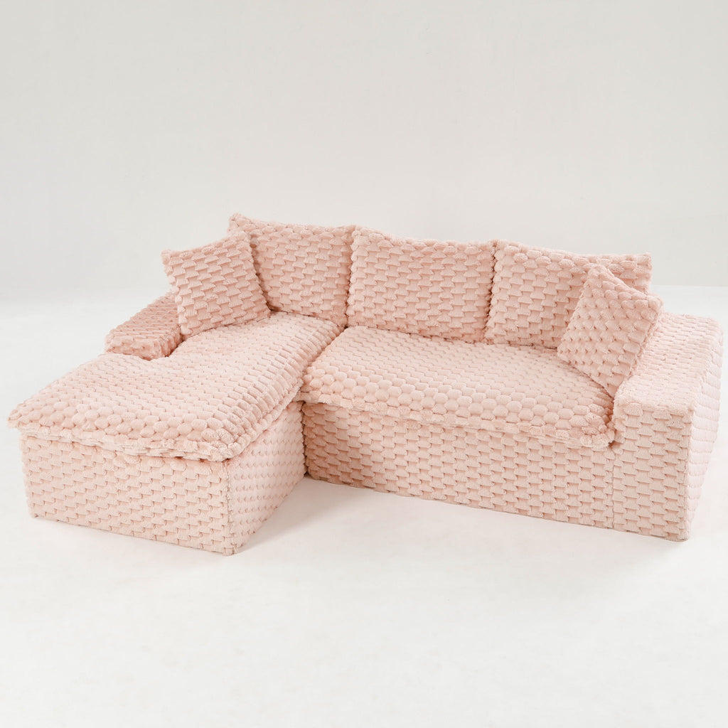 Convertible Modular Sectional Sofa with Twin Seat and Chaise - Multiple Colors