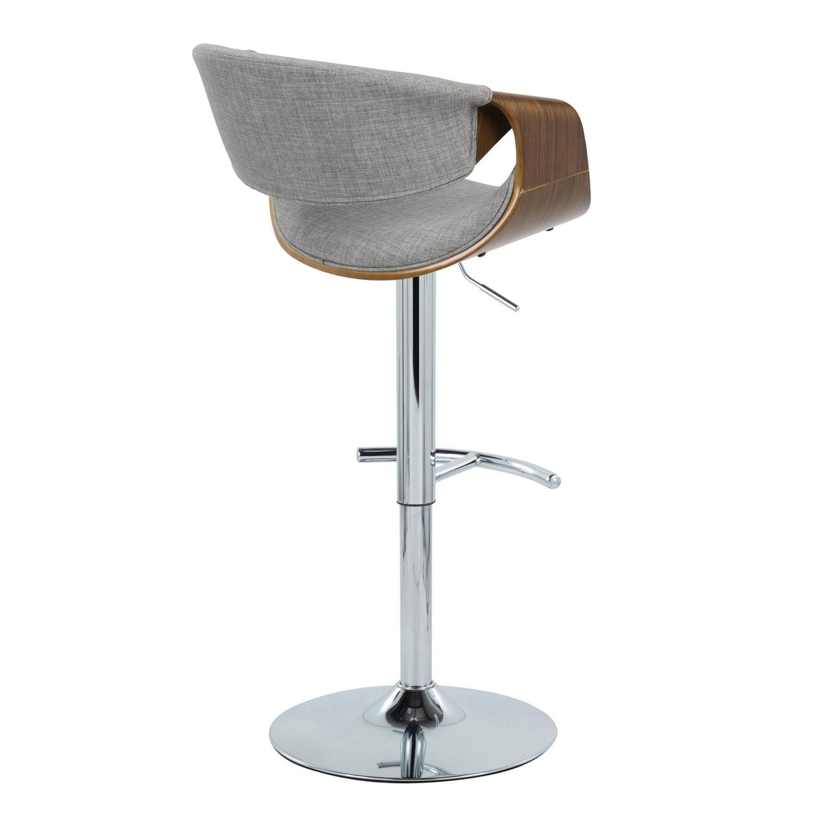 Mid Century Modern Adjustable Barstool Set with Swivel and Footrest - Multiple Colors