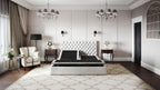 Split Head Adjustable Bed Base with Massage & USB Ports - Black