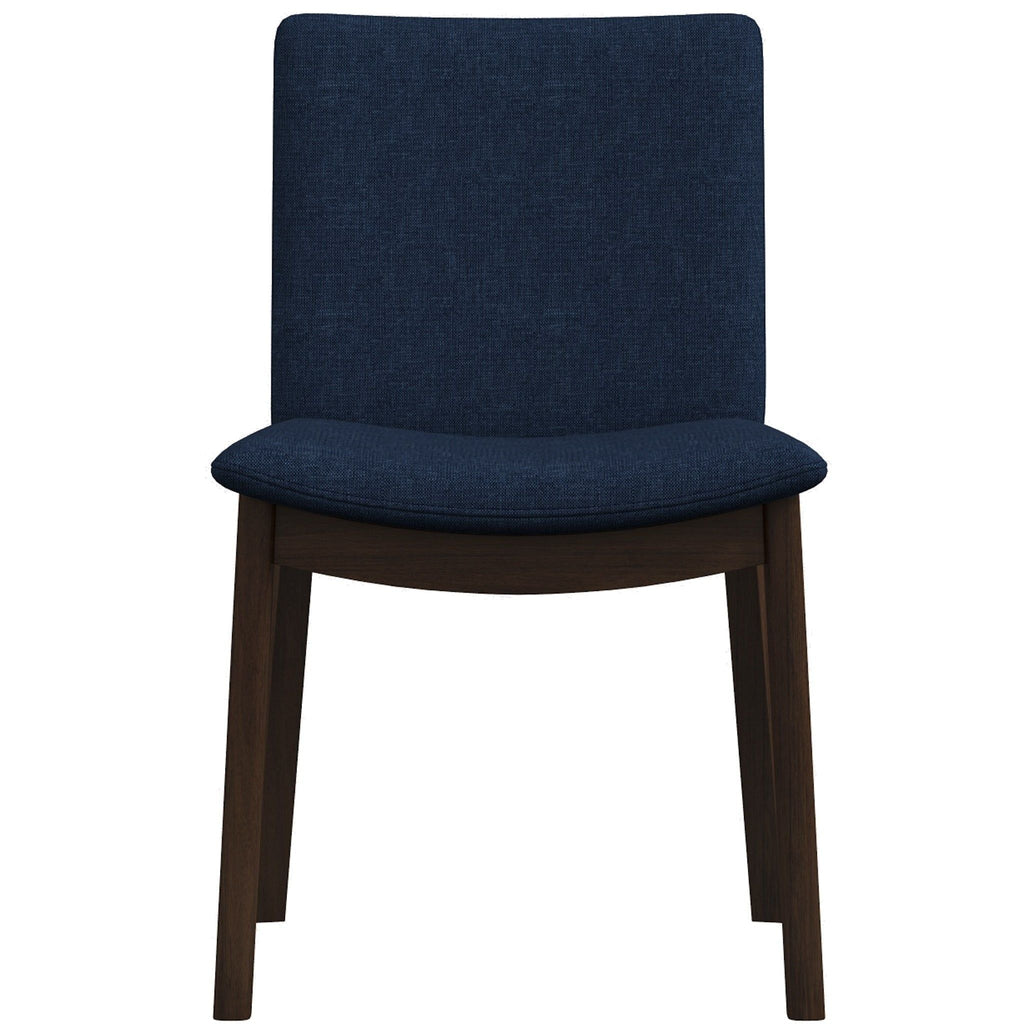Mid-Century Modern Solid Wood Dining Chair Set with Fabric Upholstery - Multiple Colors