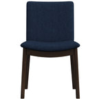 Mid-Century Modern Solid Wood Dining Chair Set with Fabric Upholstery - Multiple Colors