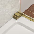 Brushed Gold Frameless Shower Door with Adjustable Width - 60" W x 76" H