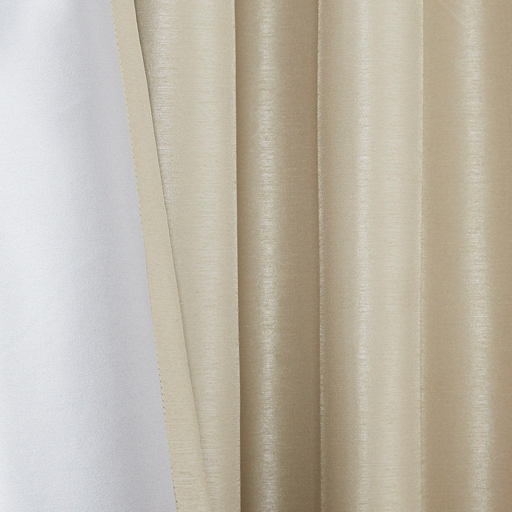 Twist Tab Total Blackout Window Curtain Panel with Thermal Lining - Champagne