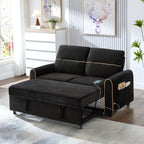 Pull Out Sofa Bed with Adjustable Backrest and USB Ports - Dark Gray, Black or Blue