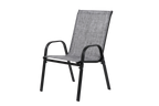 Breathable Textilene Patio Chairs with High Backrest - Grey (8 Piece Set)