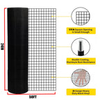 Vinyl Coated Hardware Cloth Fencing with 1/4" Mesh - Black