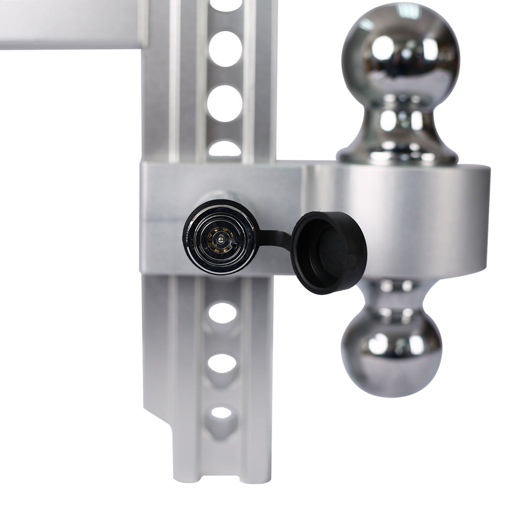 Aluminum Adjustable Trailer Drop Hitch with 8" Drop - Silver
