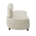 Modern Curved Upholstered Chenille Sofa with Wood Frame - Beige or Nomad