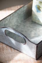 Decorative Galvanized Nesting Trays with Rustic Design - Gray